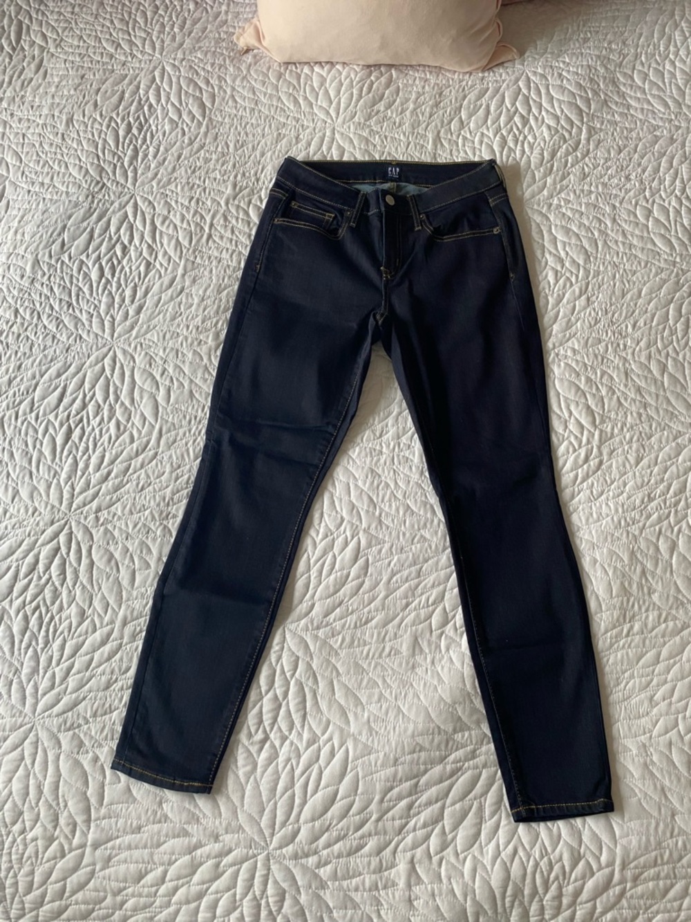 Classic Dark Wash Women's Jeans - Slim Straight - Picture 2 of 7